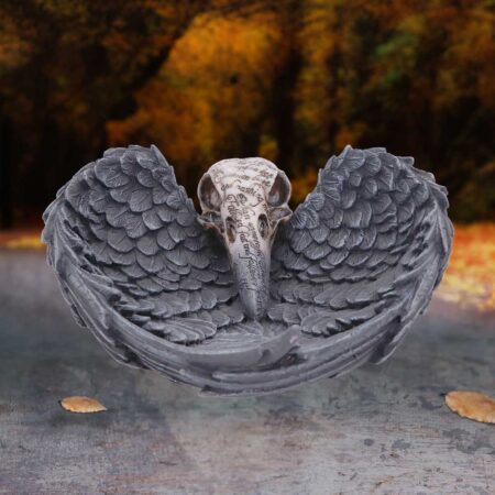 Edgar Allen Poe’s Nevermore Raven Skull Trinket Holder Jewellery Dish: 1 - Figures & Collectables By Gift Moments