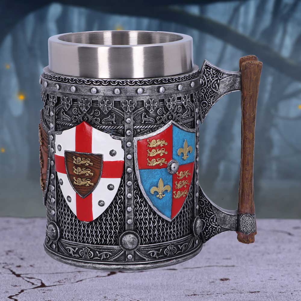 English shield sigil tankard 13 5cm