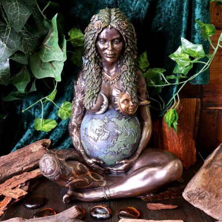 Ethereal mother earth gaia art statue bronze figurine