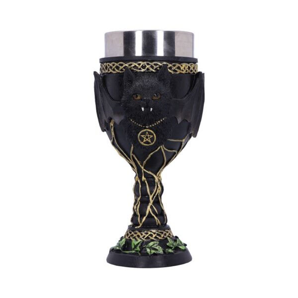 Feline Fang Black Cat Goblet 17.3cm: 2 - Goblets & Chalices By Gift Moments