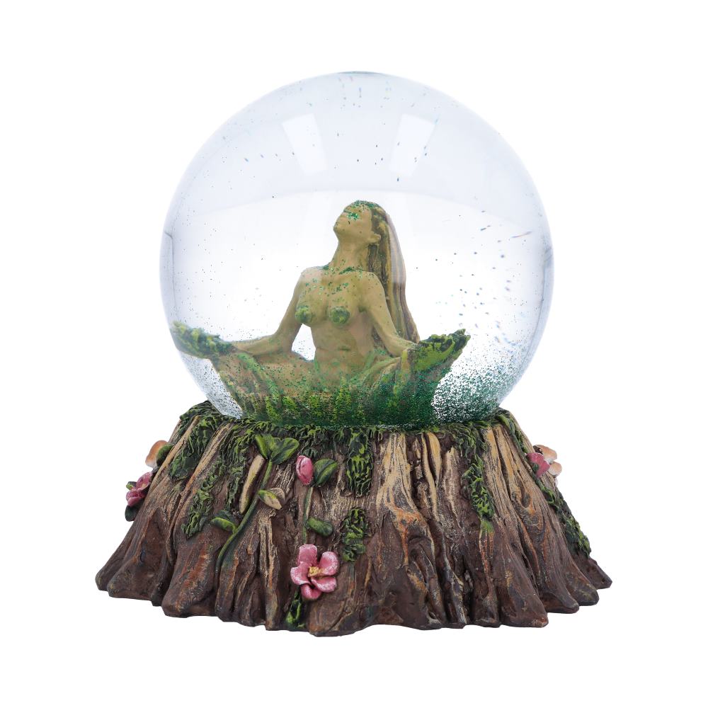 Female tree spirit balance nature snow globe 13 2cm