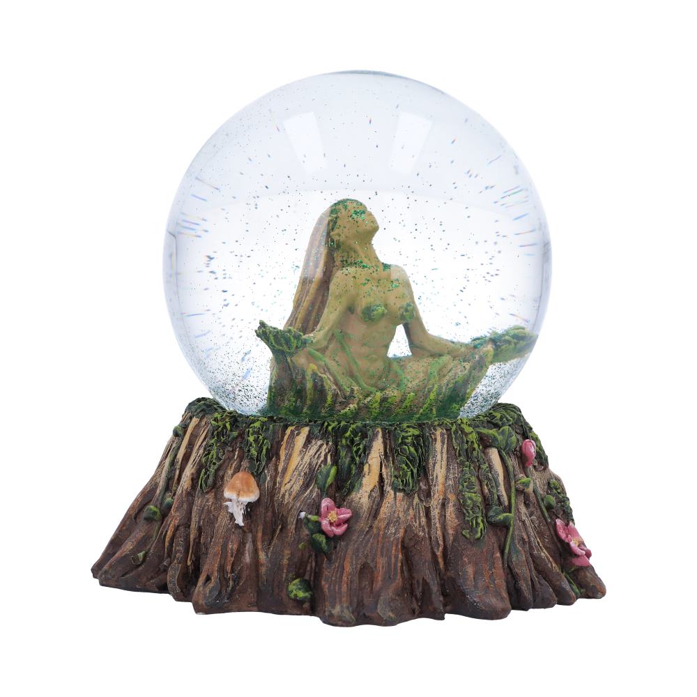 Female tree spirit balance nature snow globe 13 2cm