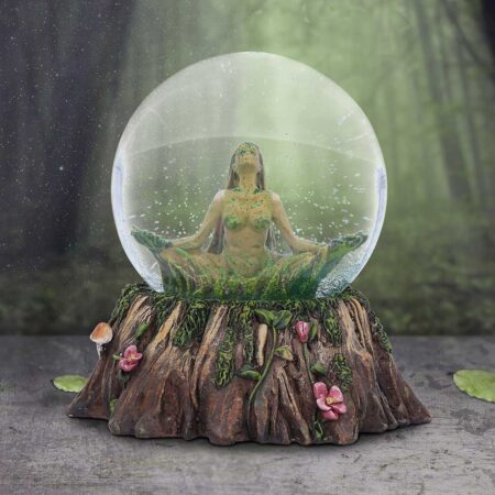 Female tree spirit balance nature snow globe 13 2cm