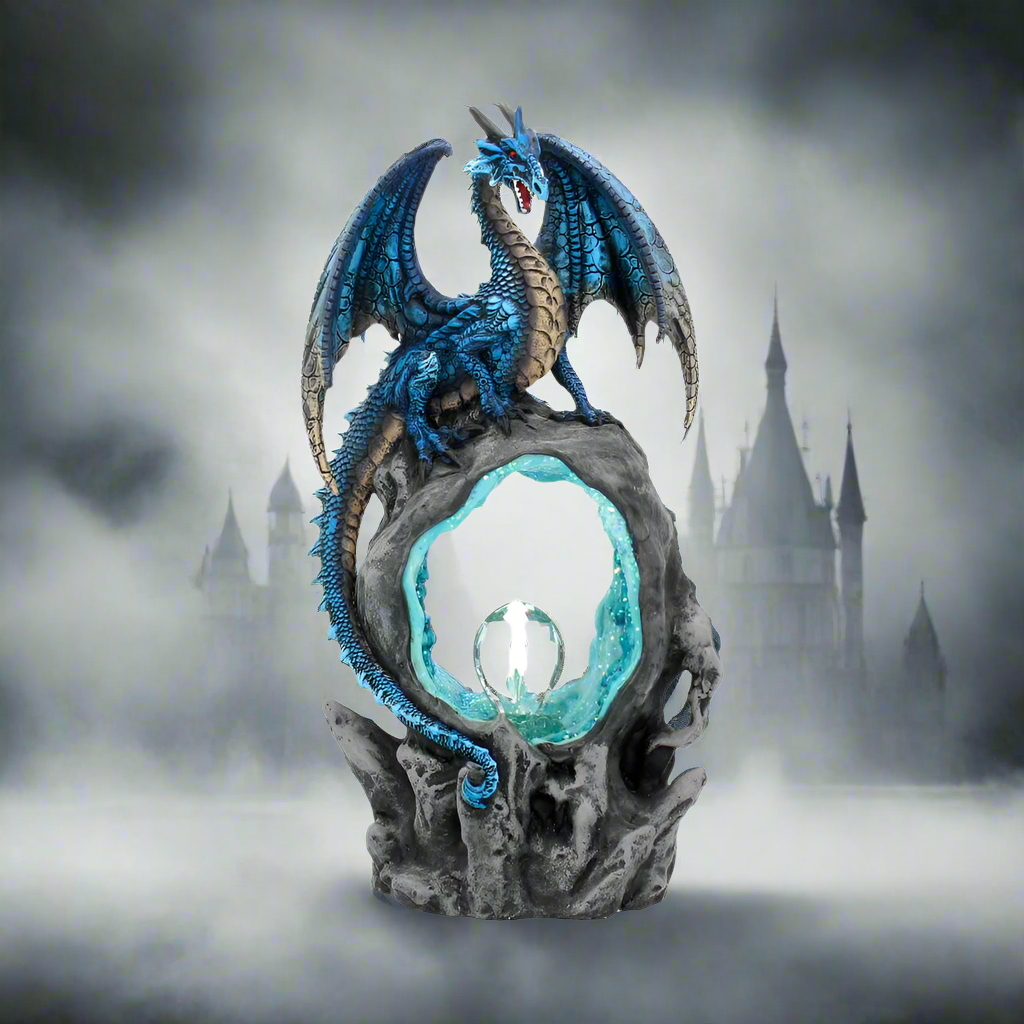 Frostwing’s Gateway Figurine Blue Dragon Crystal Light Up Ornament: 1 - Figures & Collectables By Gift Moments