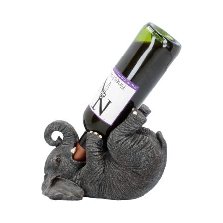 Grey elephant guzzler wine bottle holder