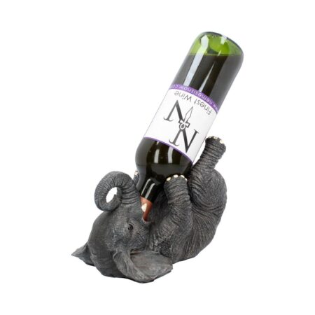 Grey elephant guzzler wine bottle holder