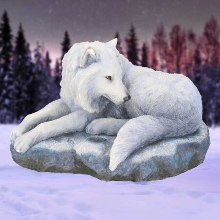 Guardian of the North Wolf Figurine by Lisa Parker Snowy Wolf Ornament: 1 - Figurines Medium (15-29cm) By Lisa Parker