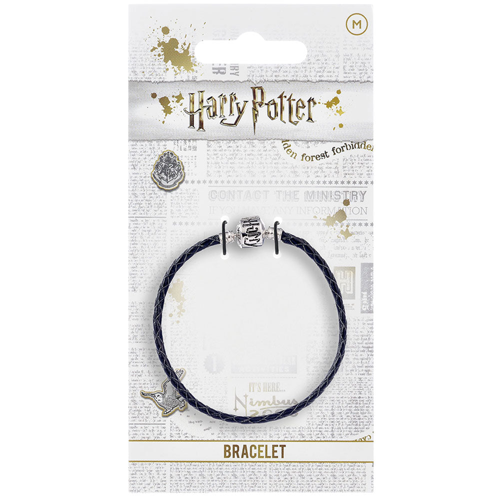Harry Potter Leather Charm Bracelet Black S: 2 - Jewellery By Harry Potter