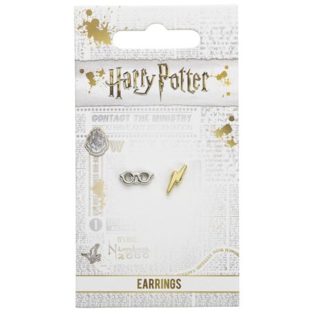 Harry Potter Silver Plated Lightning Bolt & Glasses Stud Earrings: 2 - Jewellery By Harry Potter