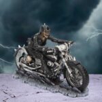 Hell highway skeleton motorbike ornament figurine james ryman