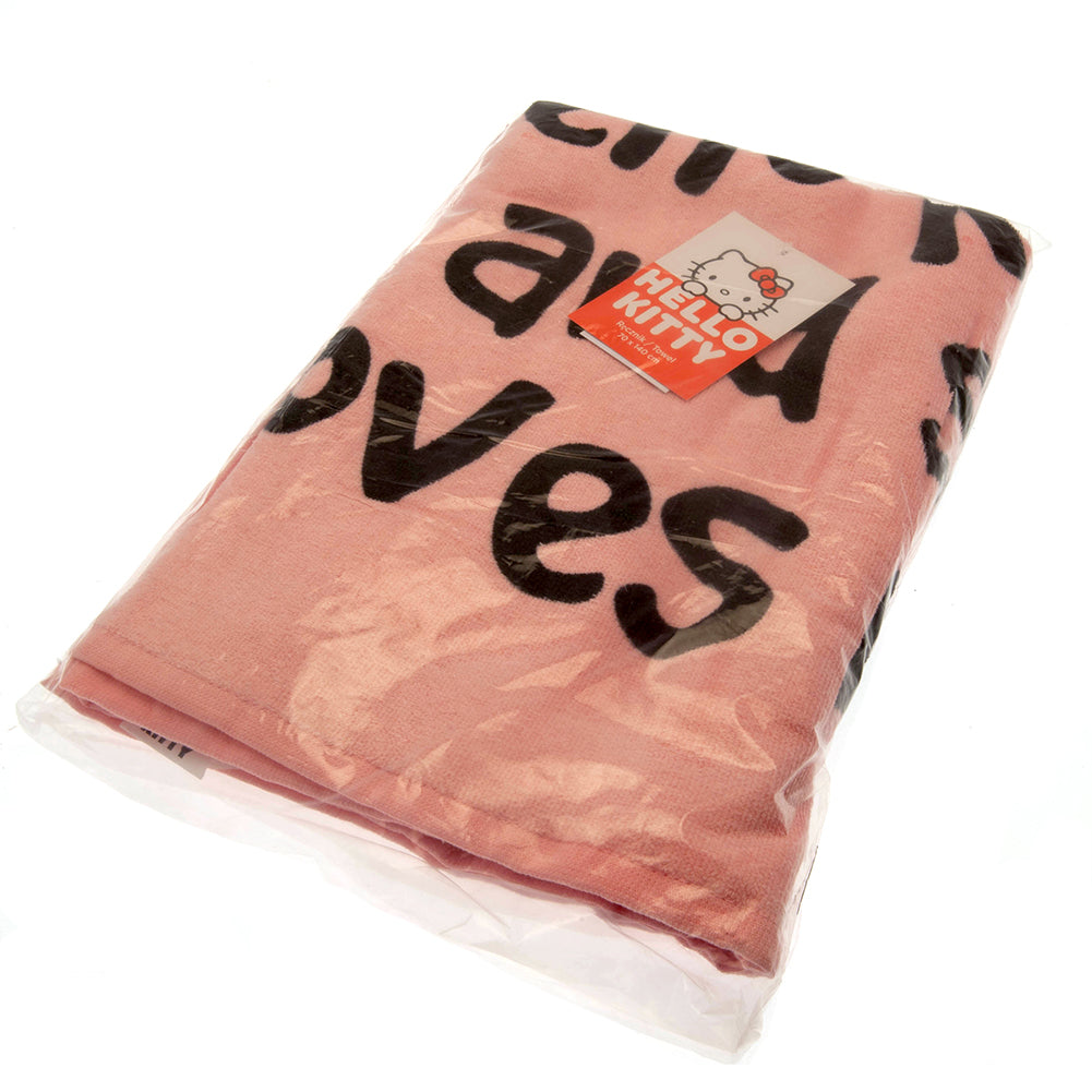 Hello Kitty Pink Velour Beach Towel: 3 - Towels By Hello Kitty