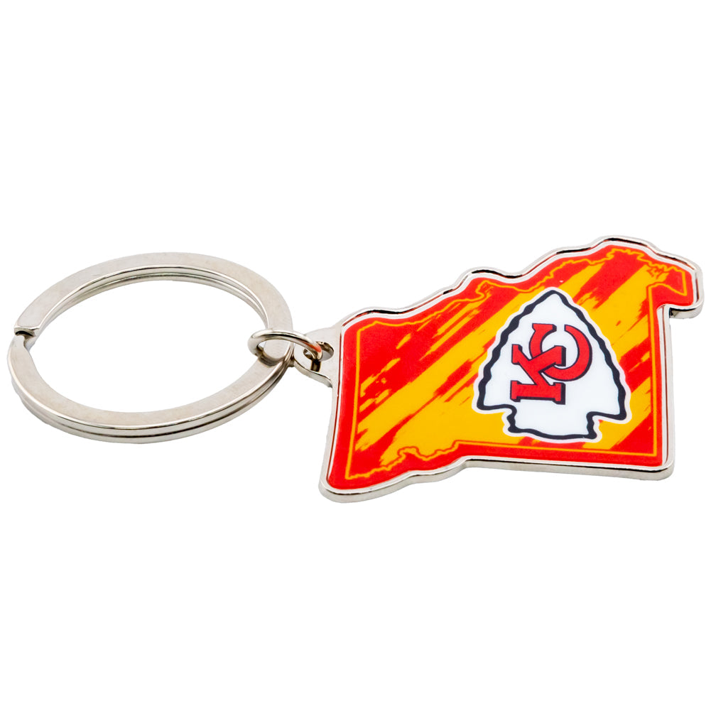 Kansas City Chiefs State Shape Keyring: 2 - Keyrings By American Sports