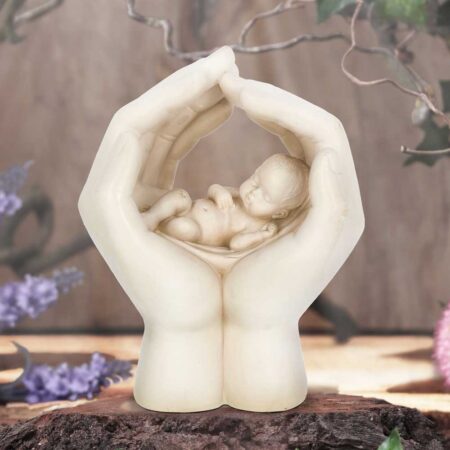 Large Shelter 17.5cm Baby in Cradled Hand Figurine: 1 - Figures & Collectables By Gift Moments