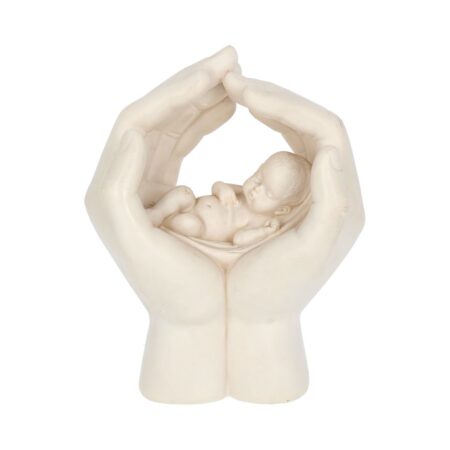 Large Shelter 17.5cm Baby in Cradled Hand Figurine: 2 - Figures & Collectables By Gift Moments