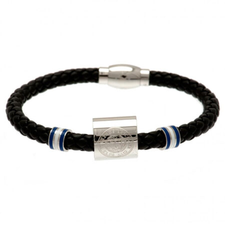 Leicester City FC Colour Ring Leather Bracelet: 2 - Jewellery By Leicester City