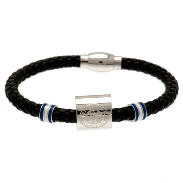 Leicester City FC Colour Ring Leather Bracelet: 2 - Jewellery By Leicester City