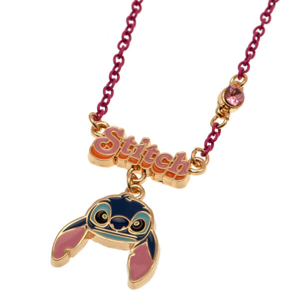 Stitch Charm Necklace on Pink Chain: 1 - Jewellery By Lilo & Stitch