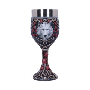 Lisa Parker Guardian of the Fall White Autumn Wolf Goblet: 2 - Goblets & Chalices By Lisa Parker