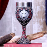 Lisa Parker Guardian of the Fall White Autumn Wolf Goblet: 1 - Goblets & Chalices By Lisa Parker