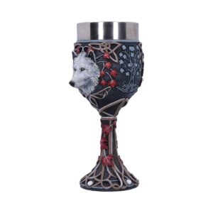 Lisa Parker Guardian of the Fall White Autumn Wolf Goblet: 3 - Goblets & Chalices By Lisa Parker