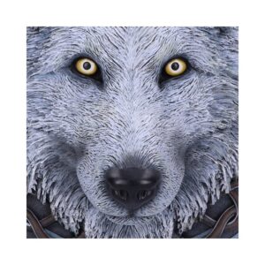 Lisa Parker Guardian of the Fall White Autumn Wolf Wall Plaque: 5 - Wall Hanging Sculptures By Lisa Parker