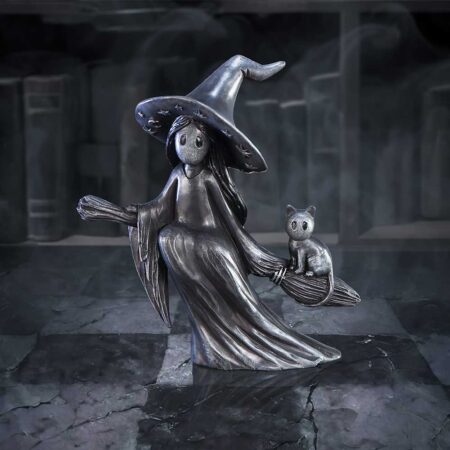 Little souls beam witch broom figurine