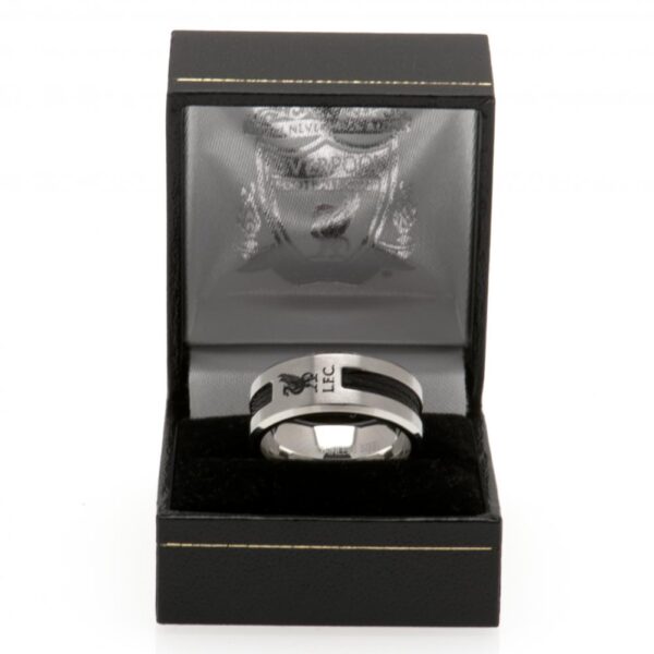 Liverpool FC Black Inlay Ring Medium: 2 - Jewellery By Liverpool
