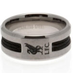 Liverpool FC Black Inlay Ring Small: 1 - Jewellery By Liverpool