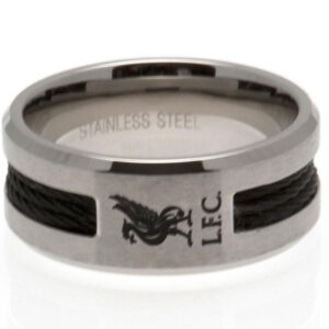 Liverpool FC Black Inlay Ring Small: 1 - Jewellery By Liverpool