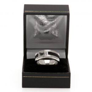 Liverpool FC Black Inlay Ring Small: 2 - Jewellery By Liverpool