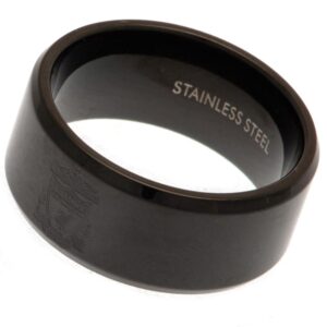 Liverpool FC Black IP Ring Medium: 3 - Jewellery By Liverpool