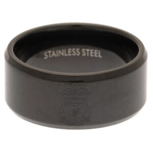Liverpool FC Black IP Ring Small: 2 - Jewellery By Liverpool