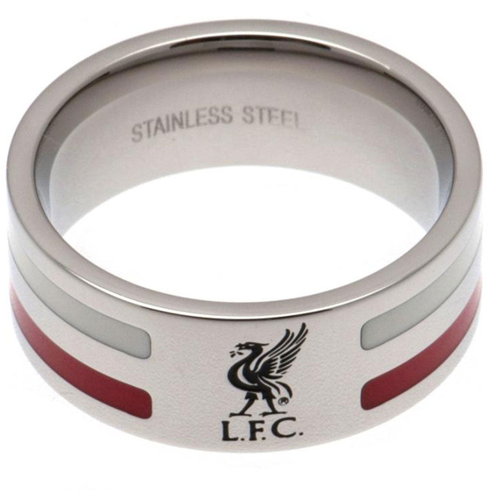 Liverpool FC Colour Stripe Ring Medium: 1 - Jewellery By Liverpool