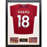 Liverpool FC Framed Signed Shirt by Gakpo: 1 - Signed Memorabilia By Liverpool
