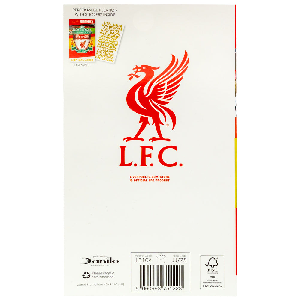Liverpool fc personalised birthday card