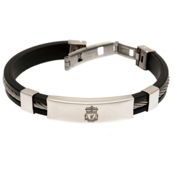 Liverpool FC Silver Inlay Silicone Bracelet: 2 - Jewellery By Liverpool