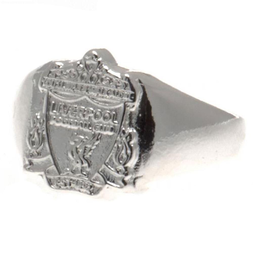 Liverpool FC Silver Plated Crest Ring Medium: 1 - Jewellery By Liverpool