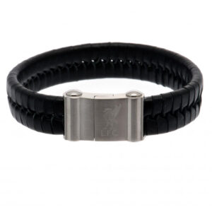 Liverpool FC Single Plait Leather Bracelet: 1 - Jewellery By Liverpool