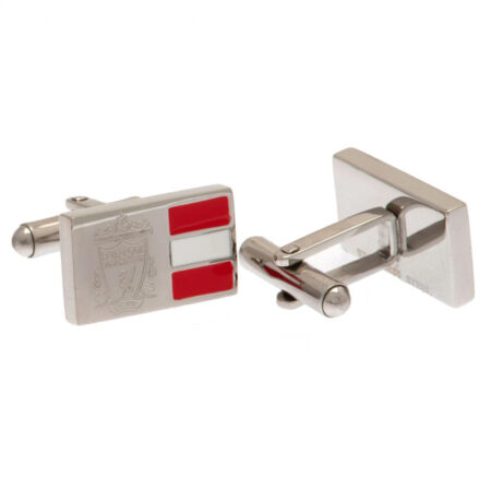 Liverpool FC Stainless Steel Stripe Cufflinks: 2 - Cufflinks & Tie Slides By Liverpool