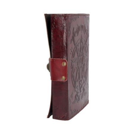 Lockable red leather baphomet embossed journal