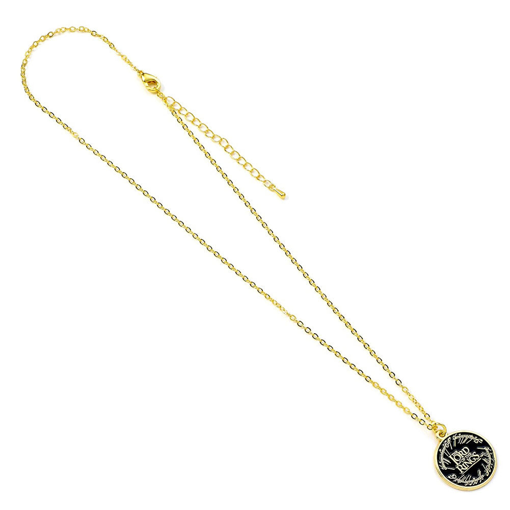 Lord rings gold plated necklace logo