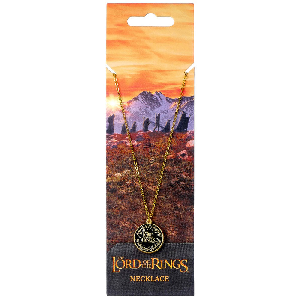 Lord rings gold plated necklace logo