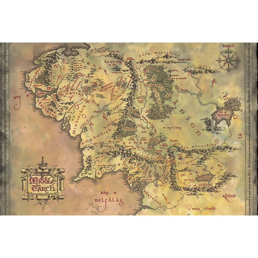 The Lord Of The Rings Poster Middle Earth 192: 1 - Posters By The Lord Of The Rings