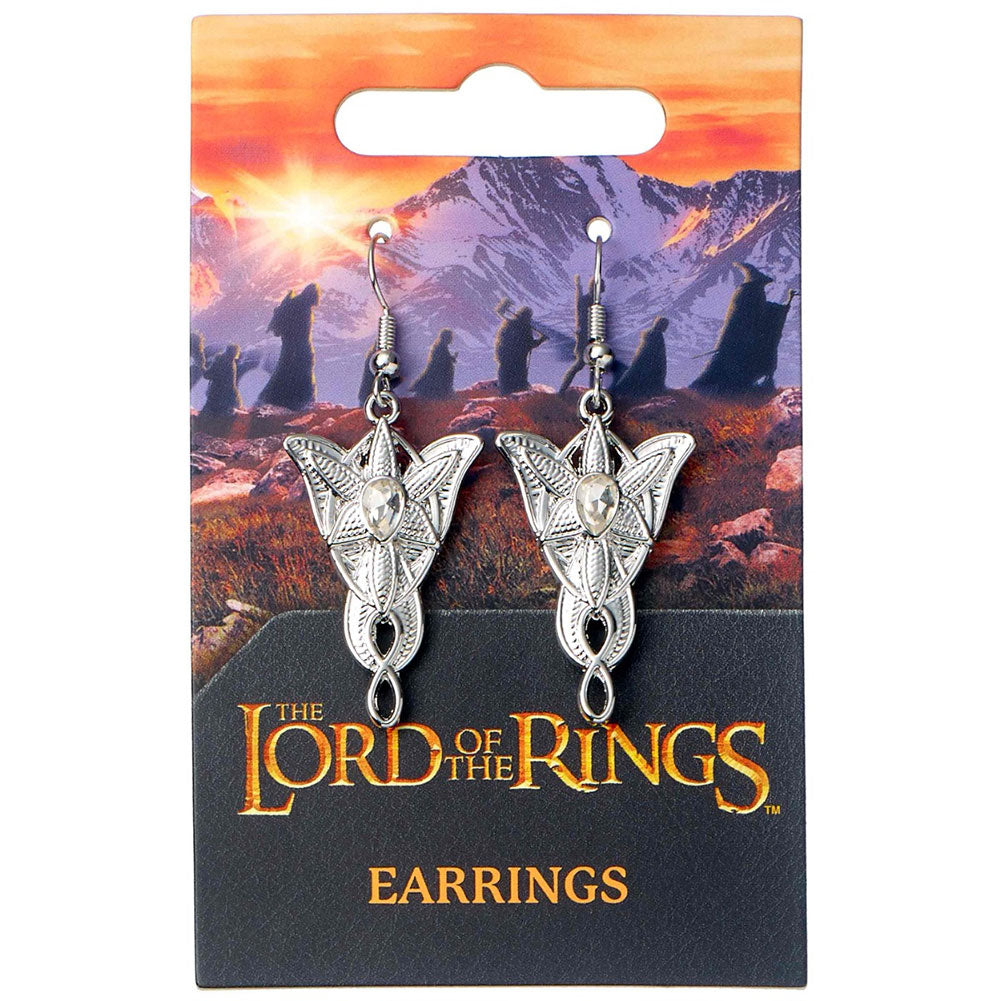 Lord rings silver plated earrings evenstar