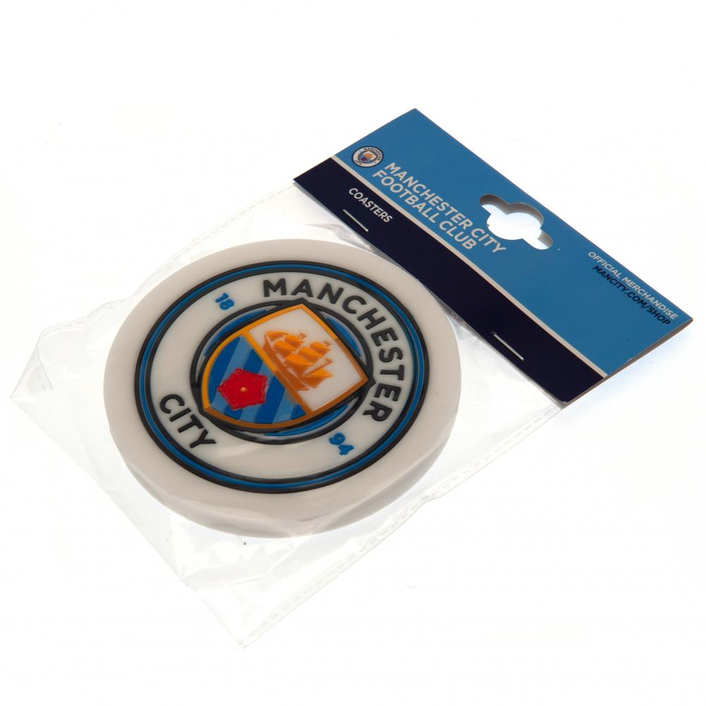 Manchester City FC 2pk Coaster Set: 3 - Coasters By Manchester City