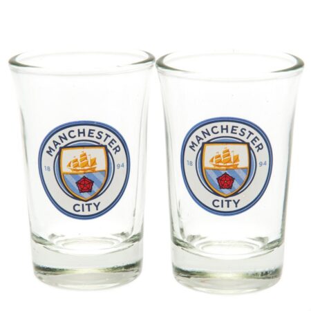 Manchester City FC 2pk Shot Glass Set: 1 - Glassware By Manchester City