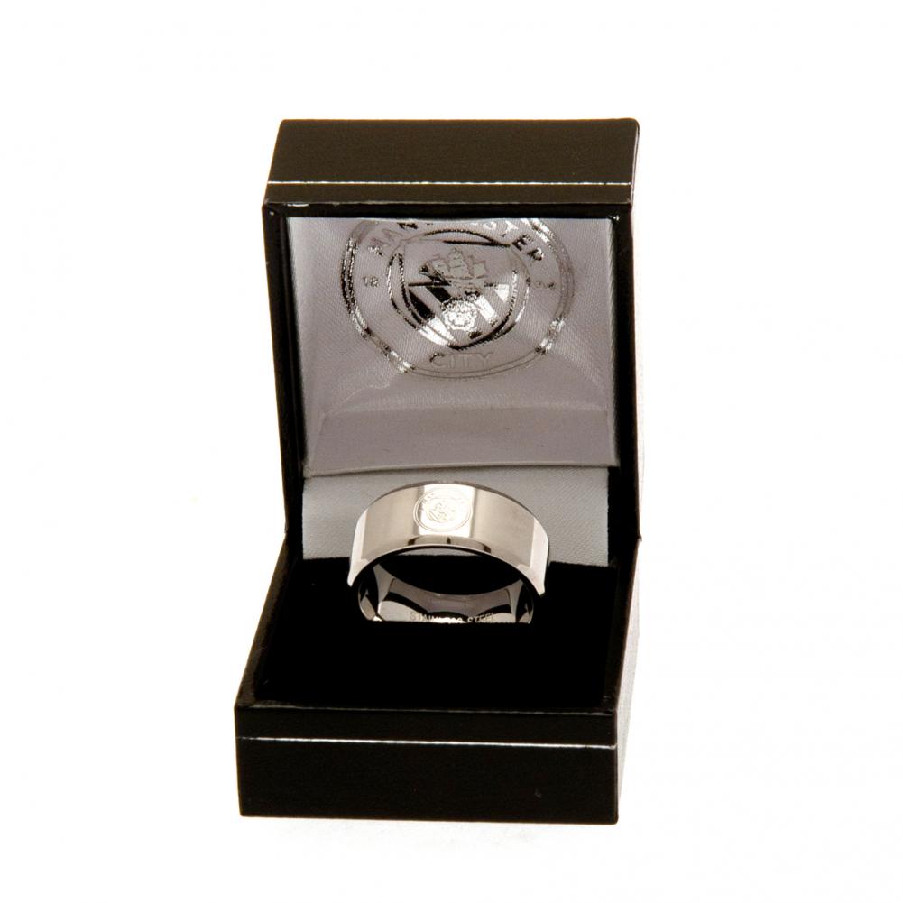 Manchester City FC Band Ring Large: 1 - Jewellery By Manchester City