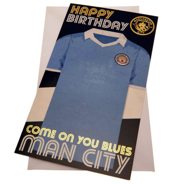 Manchester City FC Retro Shirt Birthday Card: 1 - Greeting Cards By Manchester City