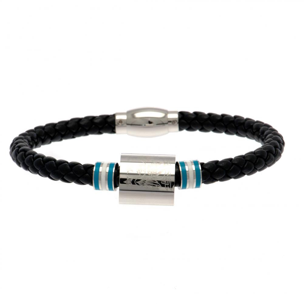 Manchester City FC Colour Ring Leather Bracelet: 2 - Jewellery By Manchester City