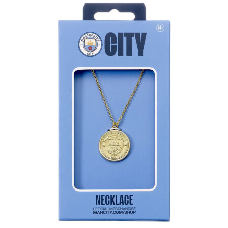 Manchester City FC Gold Finish Crest Necklace: 4 - Necklaces By Manchester City